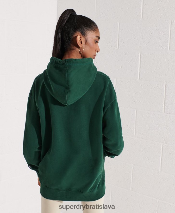Superdry ženy mestská vysoká škola oversized mikina s kapucňou 6B4ZTR5993 oblečenie zelená