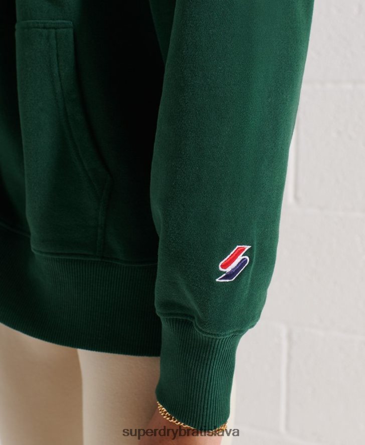 Superdry ženy mestská vysoká škola oversized mikina s kapucňou 6B4ZTR5993 oblečenie zelená
