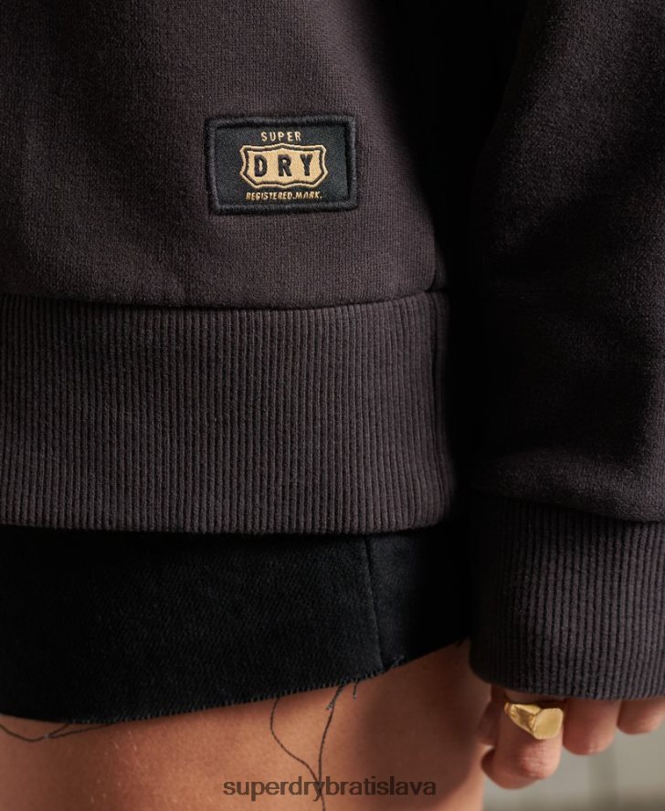 Superdry ženy mikina bohémskej kapely 6B4ZTR6118 oblečenie čierna