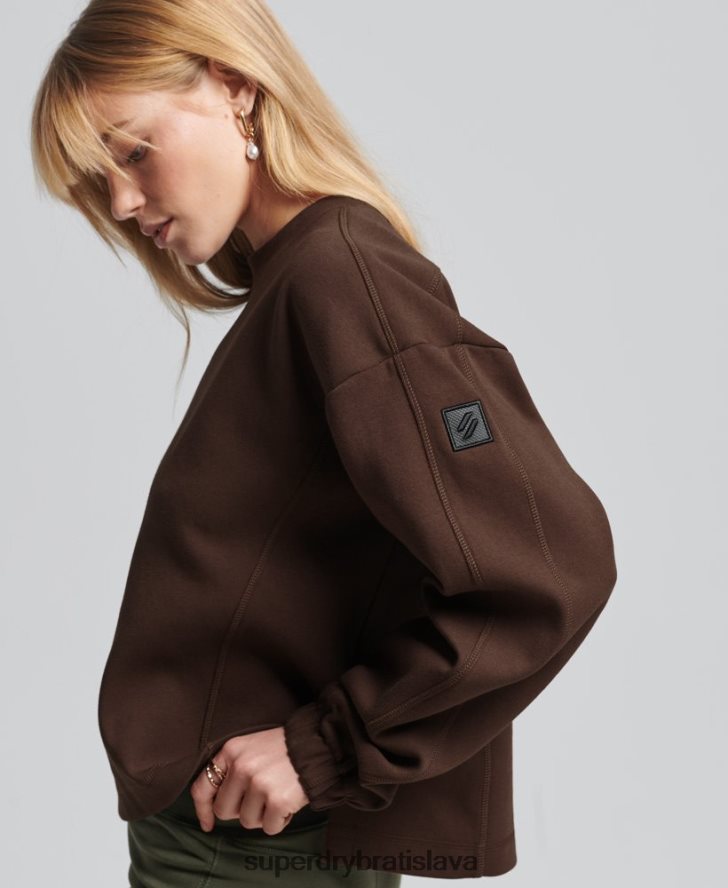 Superdry ženy mikina code tech crew 6B4ZTR5804 oblečenie hnedá