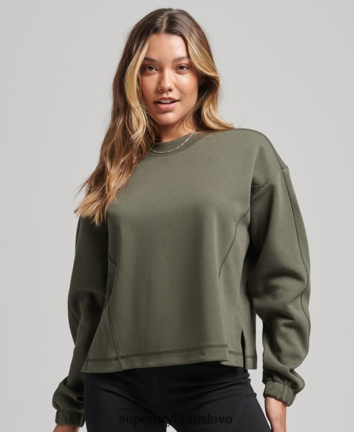 Superdry ženy mikina code tech crew 6B4ZTR5921 oblečenie kaki