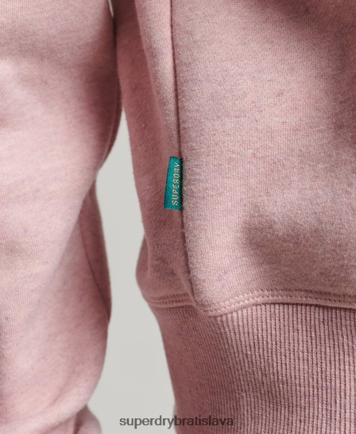 Superdry ženy mikina henley s vintage logom z organickej bavlny 6B4ZTR5886 oblečenie Ružová