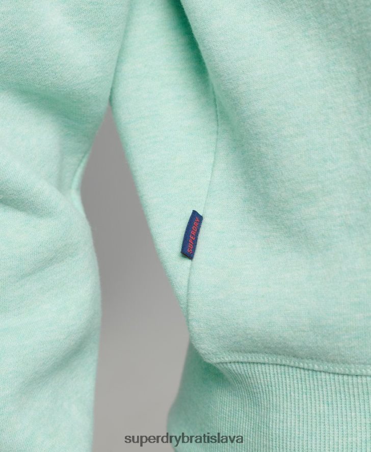 Superdry ženy mikina henley s vintage logom z organickej bavlny 6B4ZTR5893 oblečenie zelená
