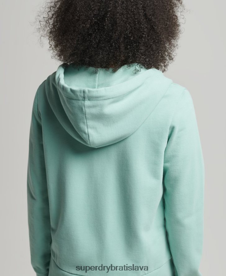 Superdry ženy mikina na zips s vintage logom 6B4ZTR6127 oblečenie svetlo modrá