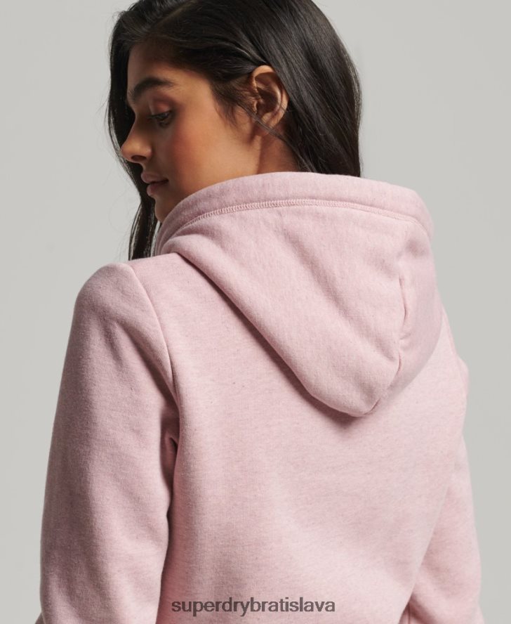 Superdry ženy mikina na zips s vintage logom z organickej bavlny 6B4ZTR5763 oblečenie Ružová