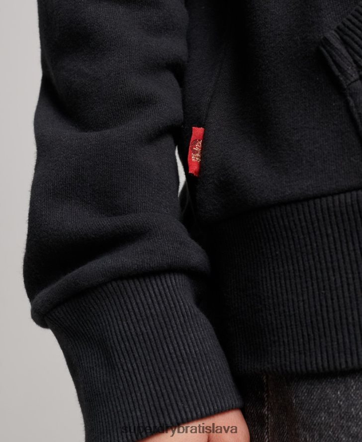 Superdry ženy mikina na zips s vintage merch store 6B4ZTR3351 oblečenie čierna