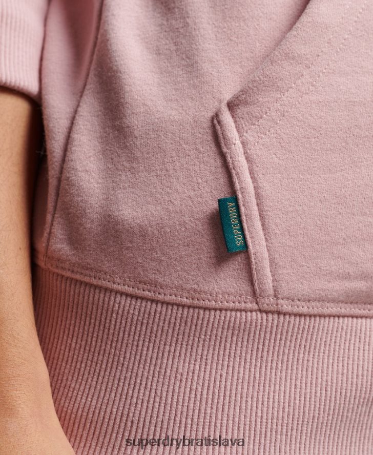 Superdry ženy mikina na zips s vyšívaným vintage logom 6B4ZTR2300 oblečenie Ružová