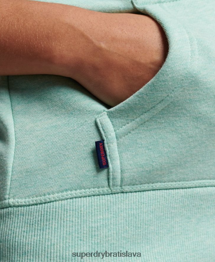 Superdry ženy mikina na zips s vyšívaným vintage logom 6B4ZTR3268 oblečenie zelená