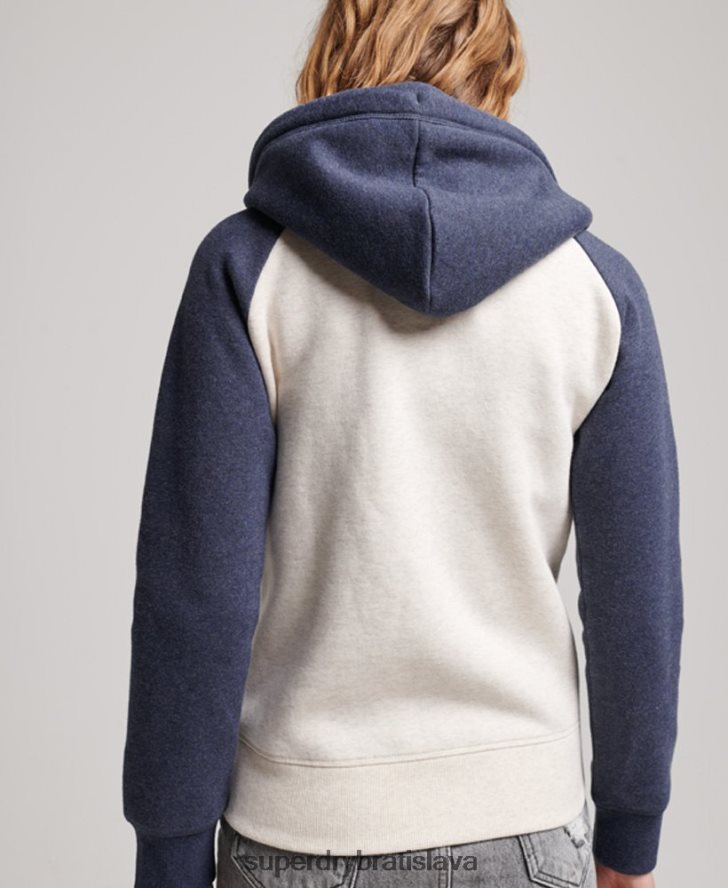 Superdry ženy mikina na zips s vyšívaným vintage logom 6B4ZTR3272 oblečenie námorníctvo