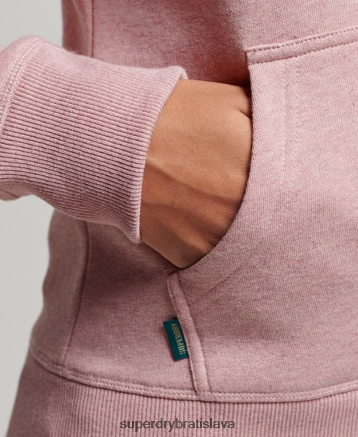 Superdry ženy mikina na zips s vyšívaným vintage logom 6B4ZTR3279 oblečenie Ružová