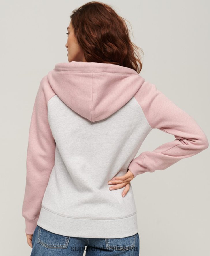 Superdry ženy mikina na zips s vyšívaným vintage logom 6B4ZTR3283 oblečenie sivá