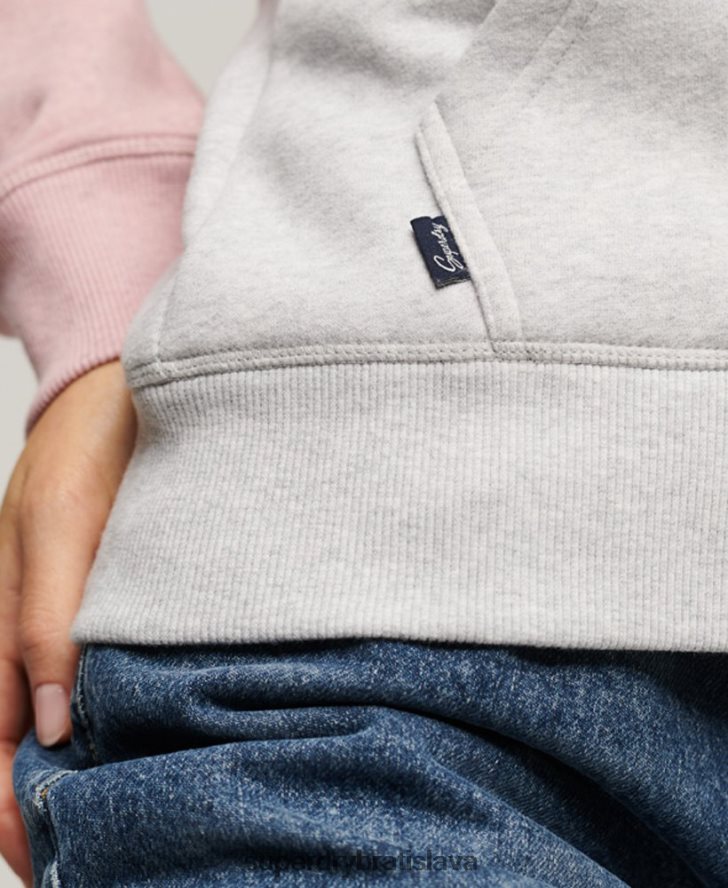 Superdry ženy mikina na zips s vyšívaným vintage logom 6B4ZTR3283 oblečenie sivá