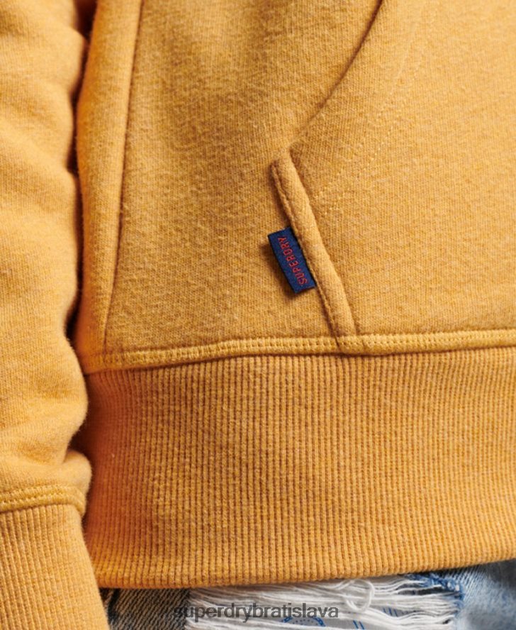 Superdry ženy mikina na zips s vyšívaným vintage logom 6B4ZTR3331 oblečenie žltá
