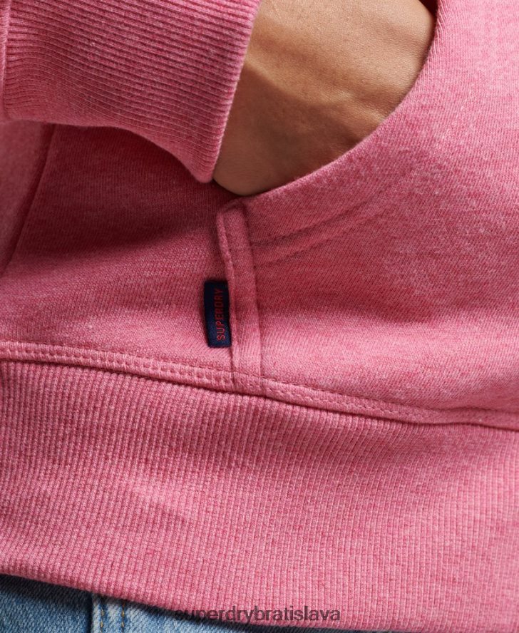 Superdry ženy mikina na zips s vyšívaným vintage logom 6B4ZTR3355 oblečenie Ružová
