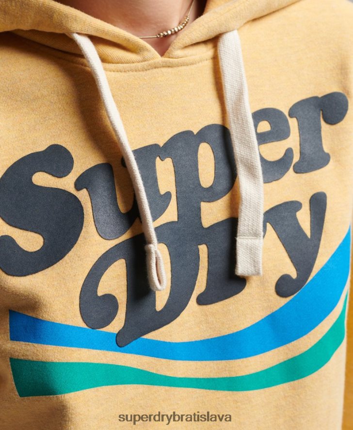 Superdry ženy mikina s dúhovým grafickým logom 6B4ZTR3454 oblečenie žltá