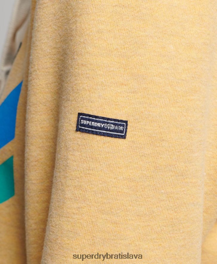 Superdry ženy mikina s dúhovým grafickým logom 6B4ZTR3454 oblečenie žltá