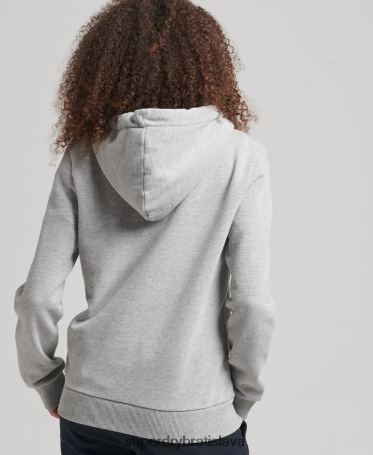 Superdry ženy mikina s dúhovým grafickým logom 6B4ZTR5892 oblečenie sivá