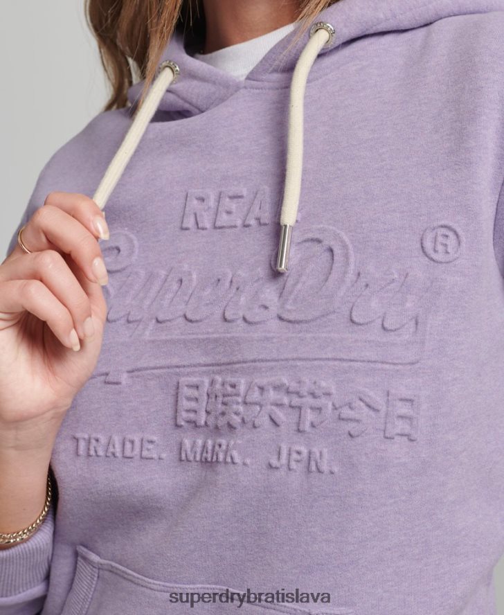 Superdry ženy mikina s embosovaným grafickým logom 6B4ZTR5777 oblečenie Fialová