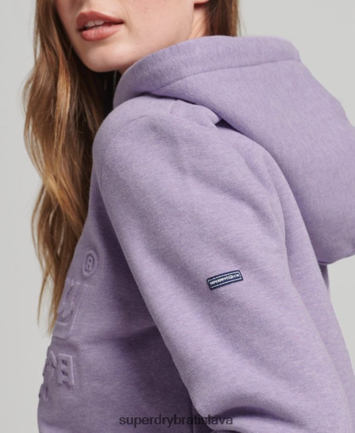 Superdry ženy mikina s embosovaným grafickým logom 6B4ZTR5777 oblečenie Fialová