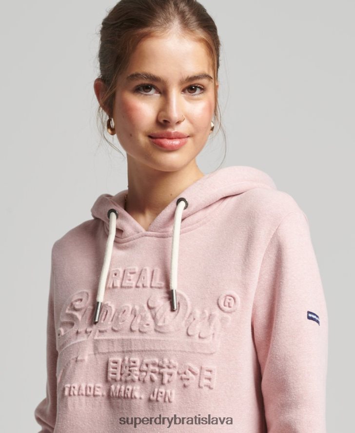 Superdry ženy mikina s embosovaným grafickým logom 6B4ZTR6121 oblečenie Ružová
