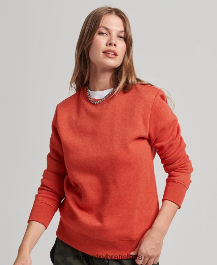 Superdry ženy mikina s esenciálnym logom z organickej bavlny 6B4ZTR5799 oblečenie oranžová
