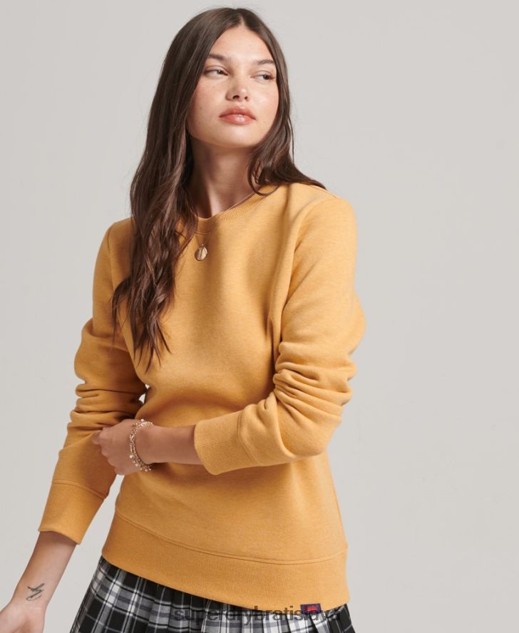 Superdry ženy mikina s esenciálnym logom z organickej bavlny 6B4ZTR5865 oblečenie žltá