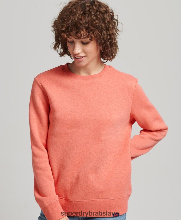 Superdry ženy mikina s esenciálnym logom z organickej bavlny 6B4ZTR5866 oblečenie koralový
