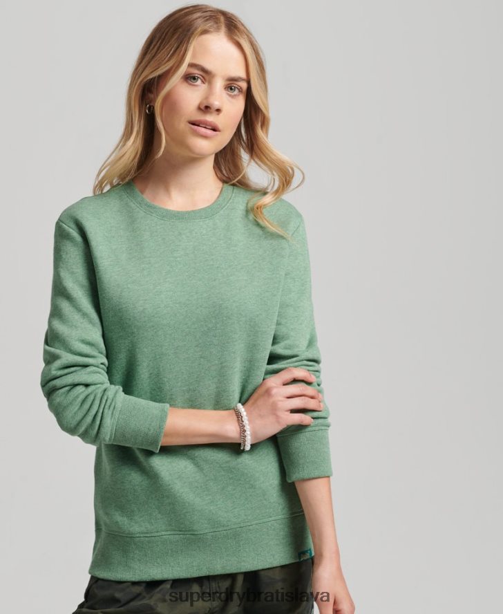 Superdry ženy mikina s esenciálnym logom z organickej bavlny 6B4ZTR5980 oblečenie zelená