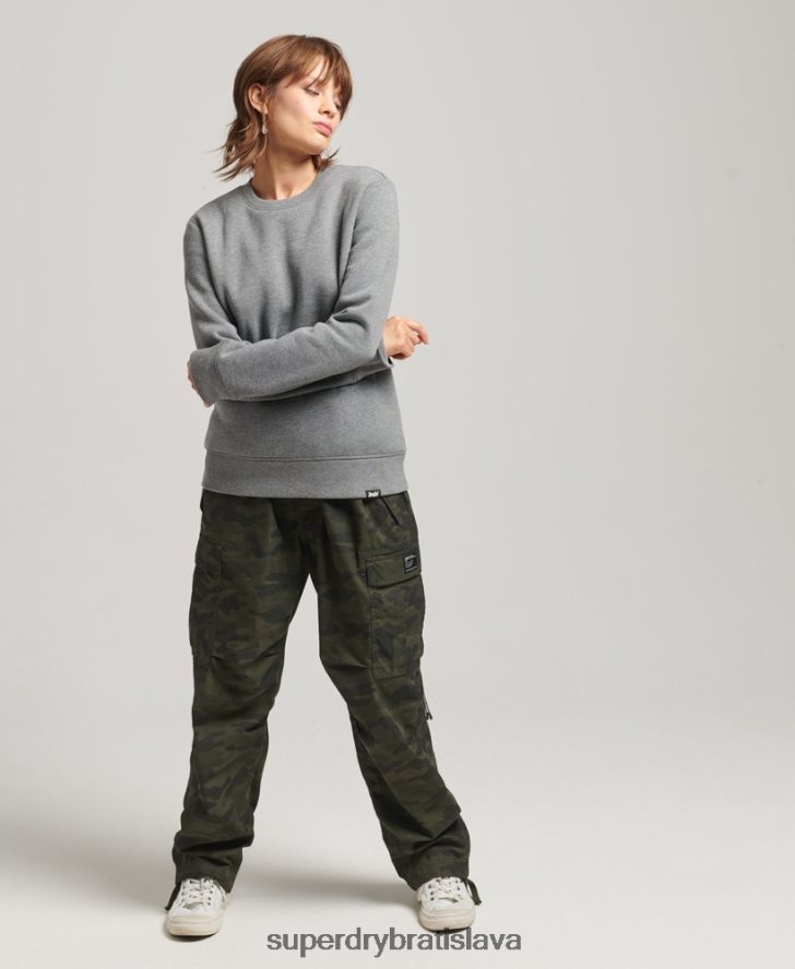 Superdry ženy mikina s esenciálnym logom z organickej bavlny 6B4ZTR6113 oblečenie sivá