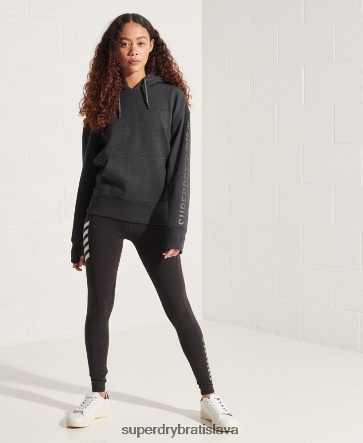 Superdry ženy mikina s firemným logom 6B4ZTR6125 oblečenie tmavošedý