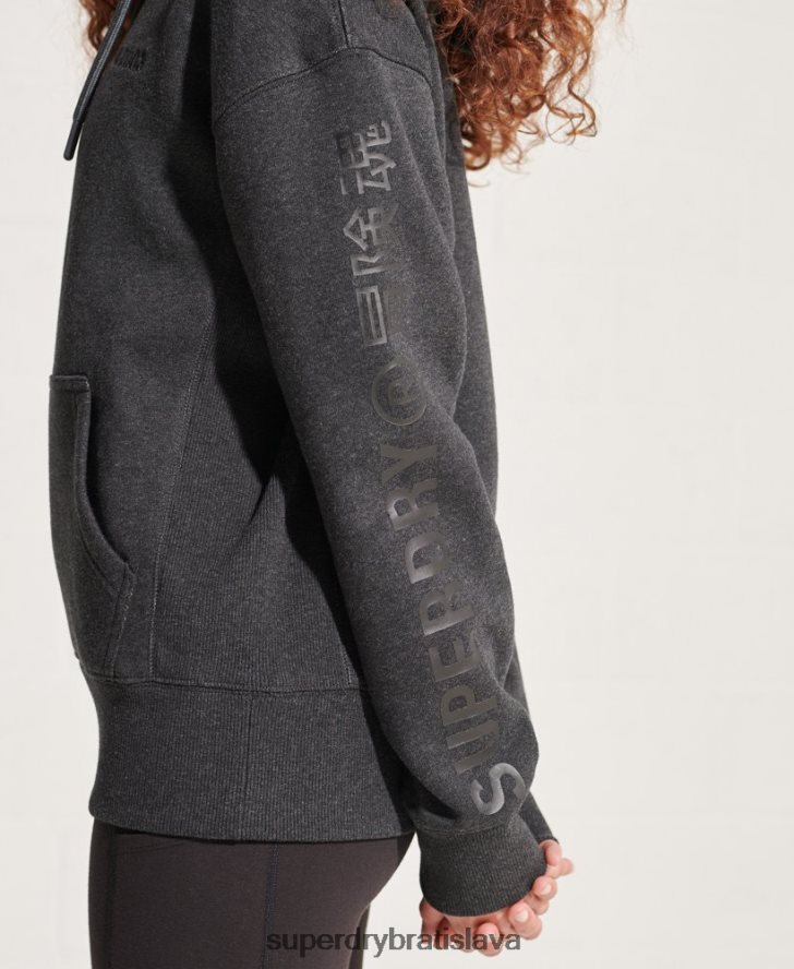 Superdry ženy mikina s firemným logom 6B4ZTR6125 oblečenie tmavošedý