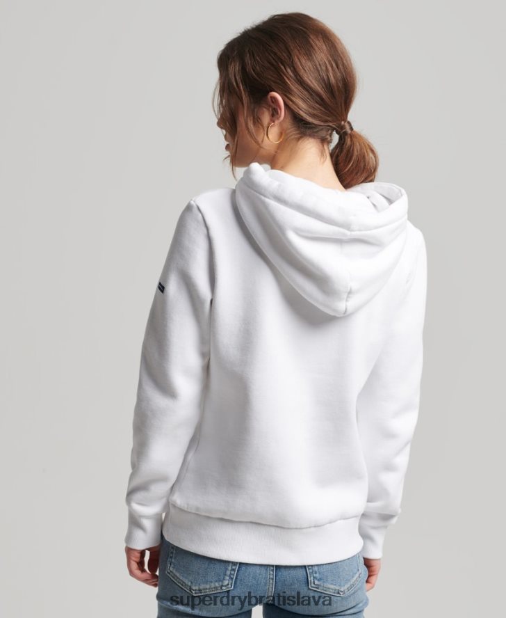 Superdry ženy mikina s jadrom s logom 6B4ZTR3466 oblečenie biely