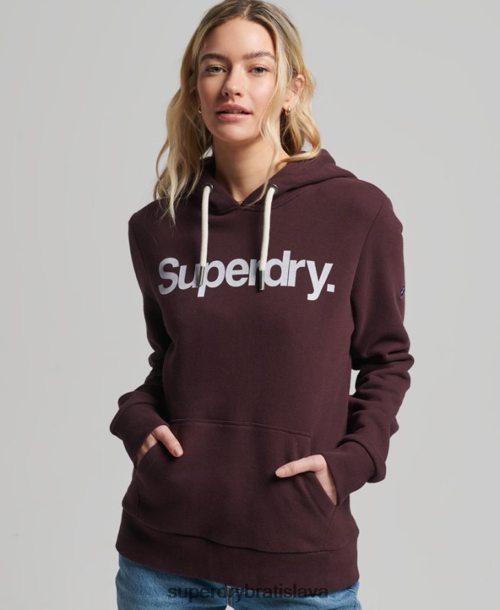 Superdry ženy mikina s jadrom s logom 6B4ZTR3474 oblečenie červená