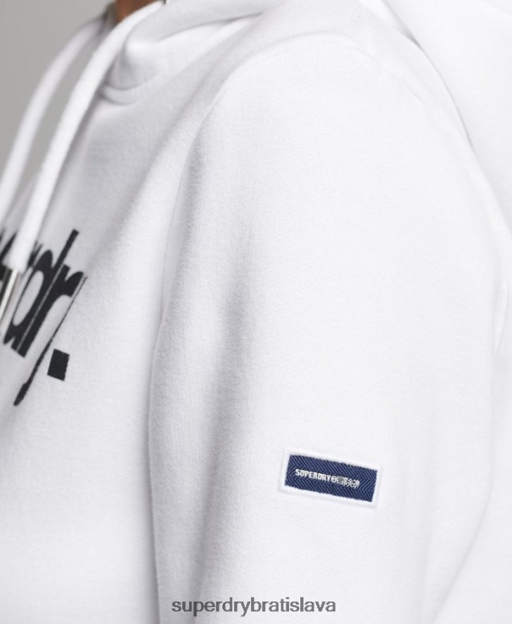 Superdry ženy mikina s jadrom s logom 6B4ZTR3484 oblečenie biely