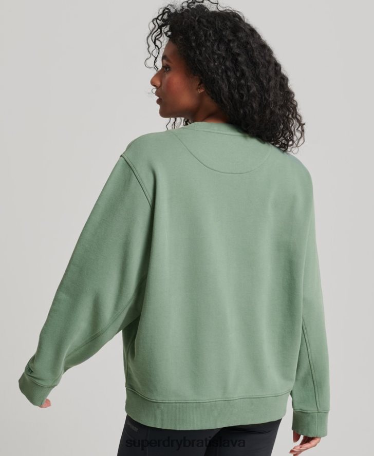 Superdry ženy mikina s jadrom z organickej bavlny 6B4ZTR3341 oblečenie zelená