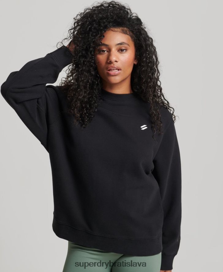 Superdry ženy mikina s jadrom z organickej bavlny 6B4ZTR6349 oblečenie čierna