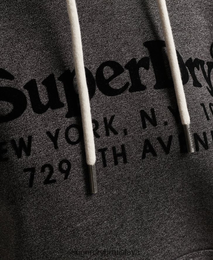 Superdry ženy mikina s kapucňou 6B4ZTR3295 oblečenie tmavošedý