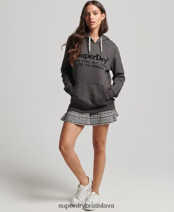 Superdry ženy mikina s kapucňou 6B4ZTR3295 oblečenie tmavošedý