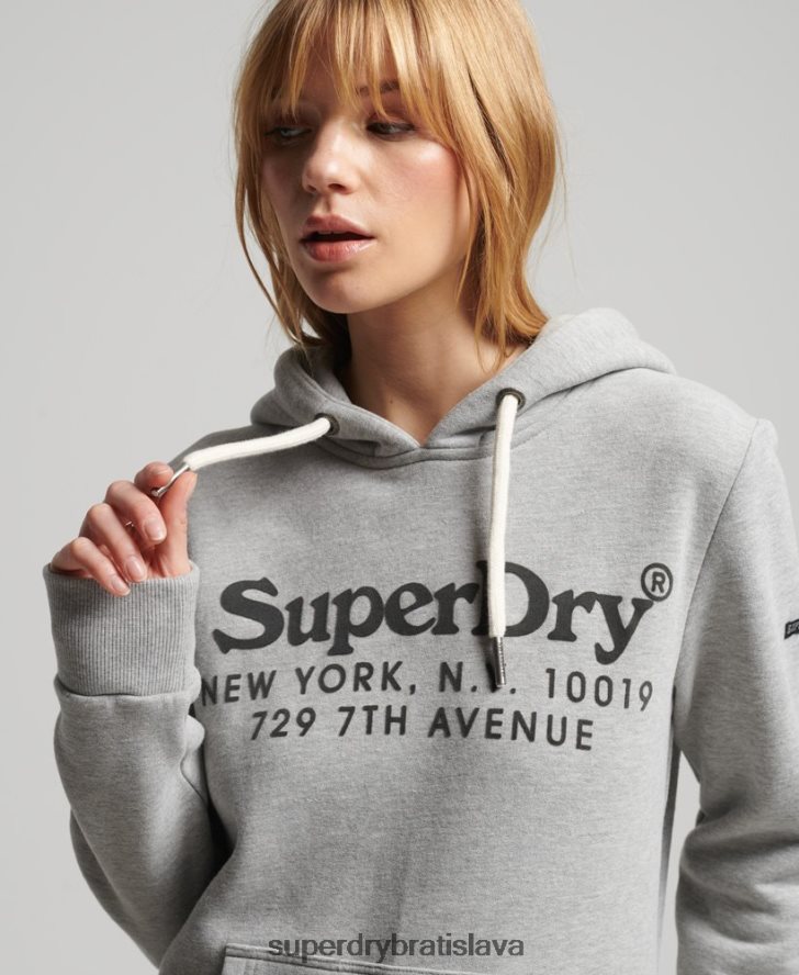 Superdry ženy mikina s kapucňou 6B4ZTR5761 oblečenie sivá