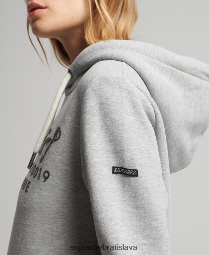 Superdry ženy mikina s kapucňou 6B4ZTR5761 oblečenie sivá