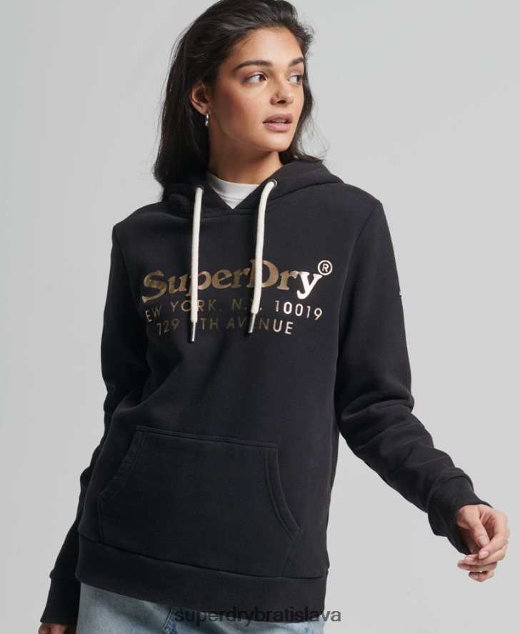 Superdry ženy mikina s kapucňou 6B4ZTR5985 oblečenie čierna