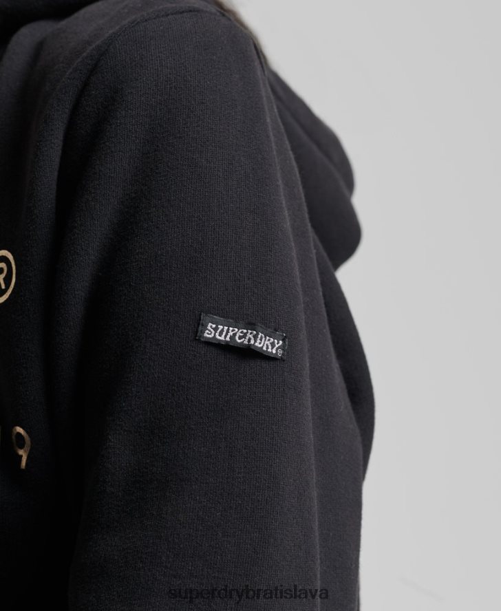 Superdry ženy mikina s kapucňou 6B4ZTR5985 oblečenie čierna