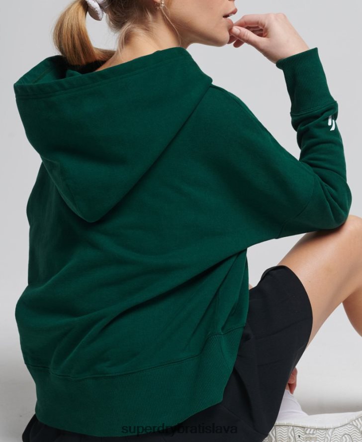 Superdry ženy mikina s kapucňou code core sport crop box 6B4ZTR5955 oblečenie zelená