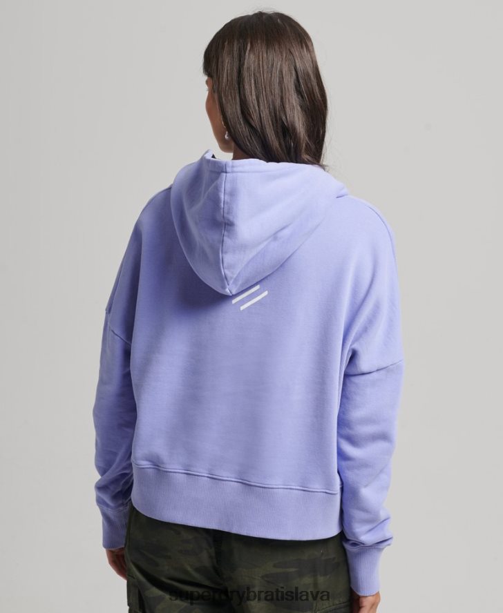 Superdry ženy mikina s kapucňou code core sport crop box 6B4ZTR6071 oblečenie Fialová