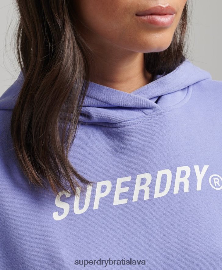Superdry ženy mikina s kapucňou code core sport crop box 6B4ZTR6071 oblečenie Fialová