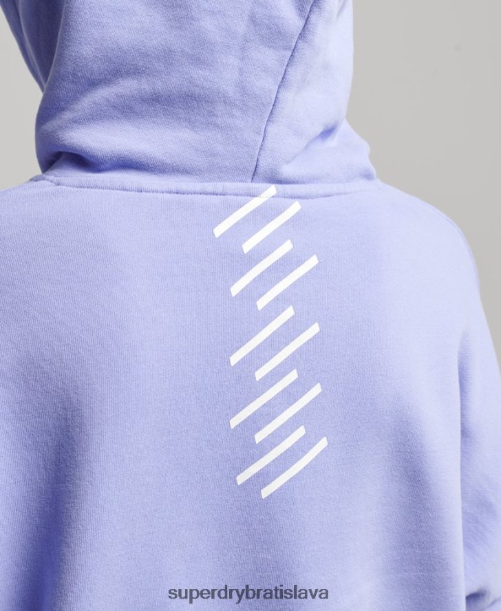 Superdry ženy mikina s kapucňou code core sport crop box 6B4ZTR6071 oblečenie Fialová