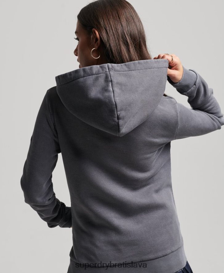 Superdry ženy mikina s kapucňou indie mark 6B4ZTR3337 oblečenie tmavošedý