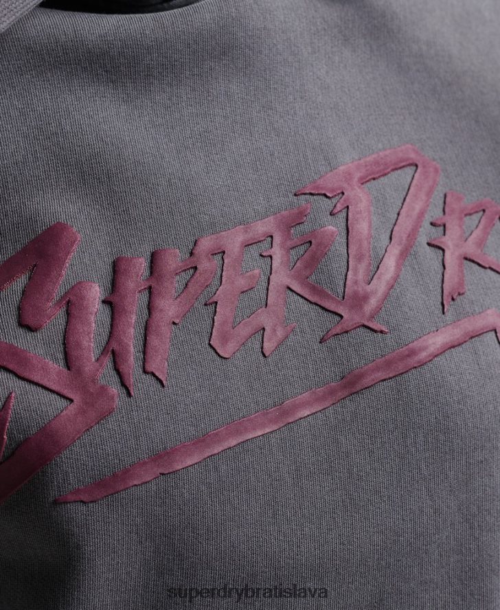Superdry ženy mikina s kapucňou indie mark 6B4ZTR3337 oblečenie tmavošedý