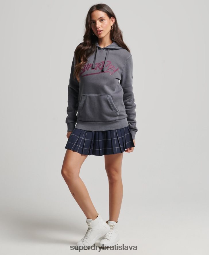 Superdry ženy mikina s kapucňou indie mark 6B4ZTR3337 oblečenie tmavošedý
