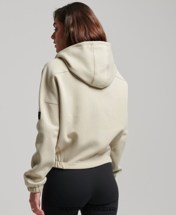 Superdry ženy mikina s kapucňou na zips 6B4ZTR3267 oblečenie béžová